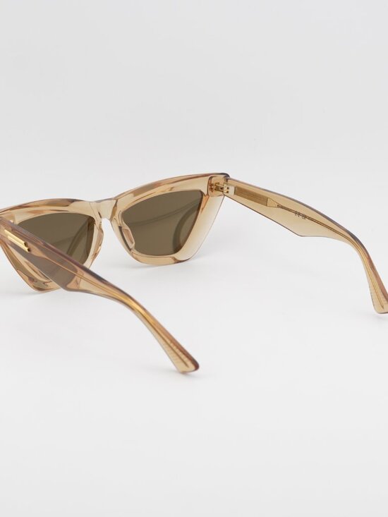 Bottega Veneta BV1101S 007 Sunglasses Brown Cat Eye Frame, Gold Lenses main image 8